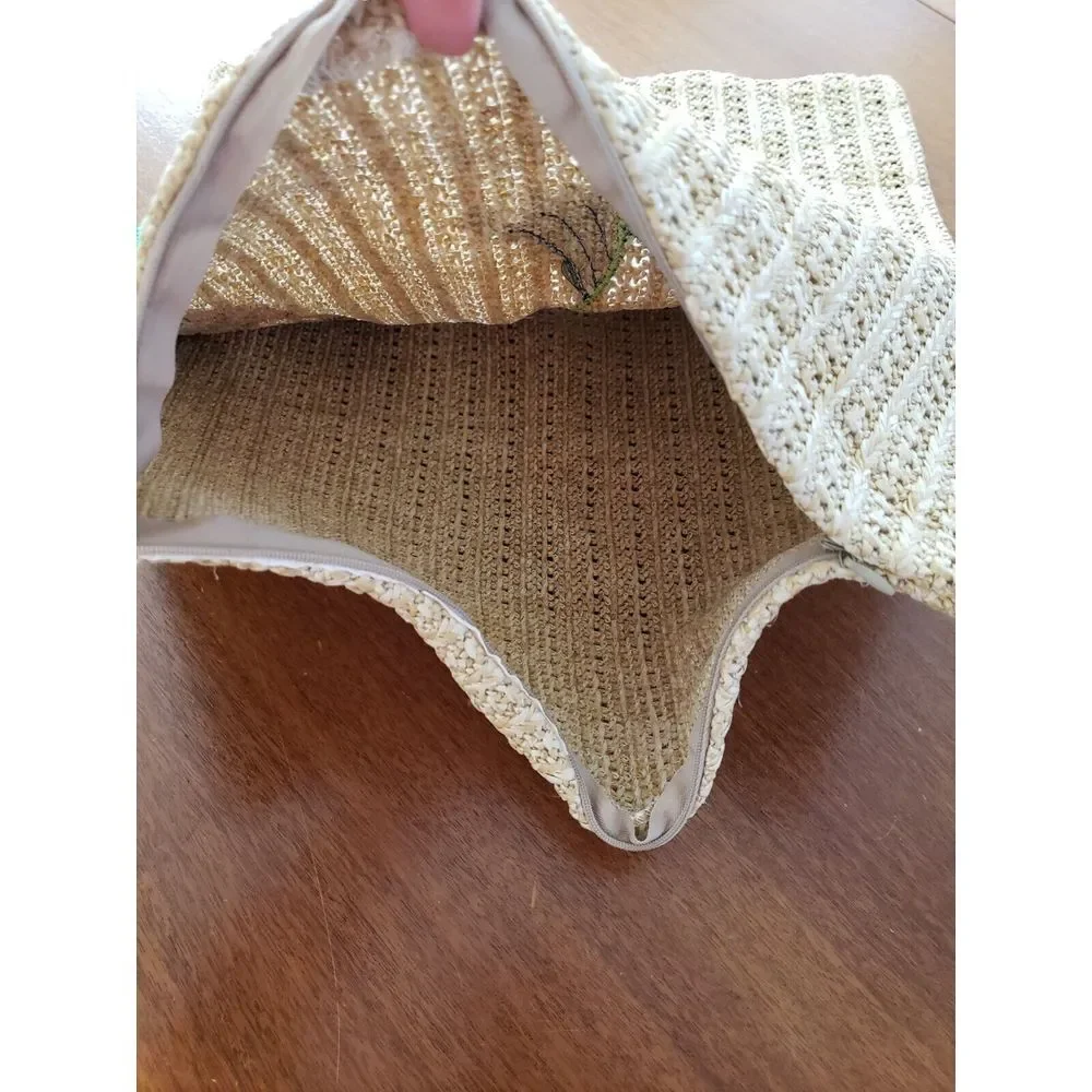 Hummingbird Raffia Pillow Cover Throw Pillow Home Decor‎ 16x16 Bird Flower